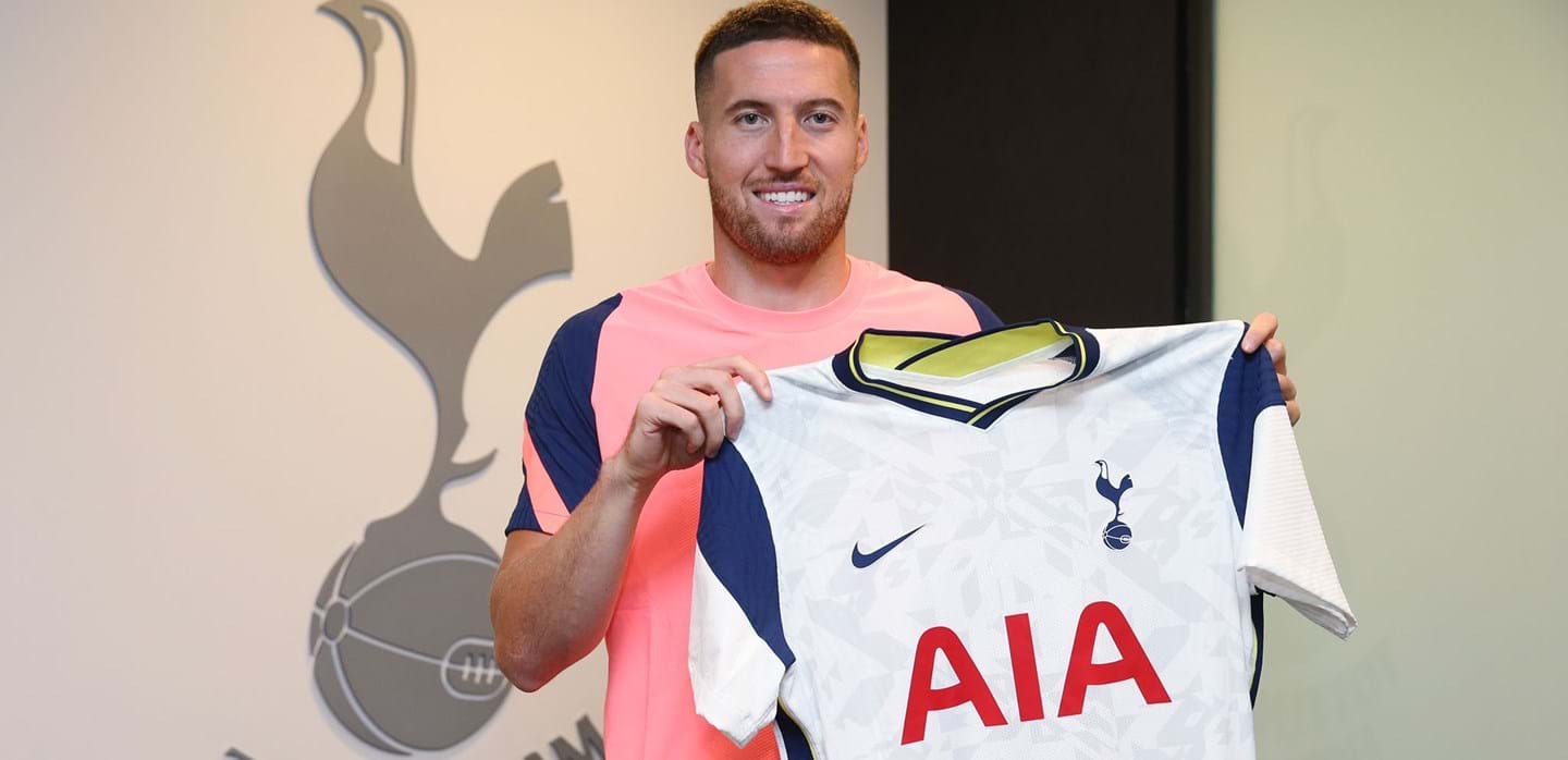 ENFIELD, ENGLAND - AUGUST 30: Tottenham Hotspur new signing Matt Doherty poses for a photo at Tottenham Hotspur Training Centre on August 30, 2020 in Enfield, England. (Photo by Tottenham Hotspur FC/Tottenham Hotspur FC via Getty Images)